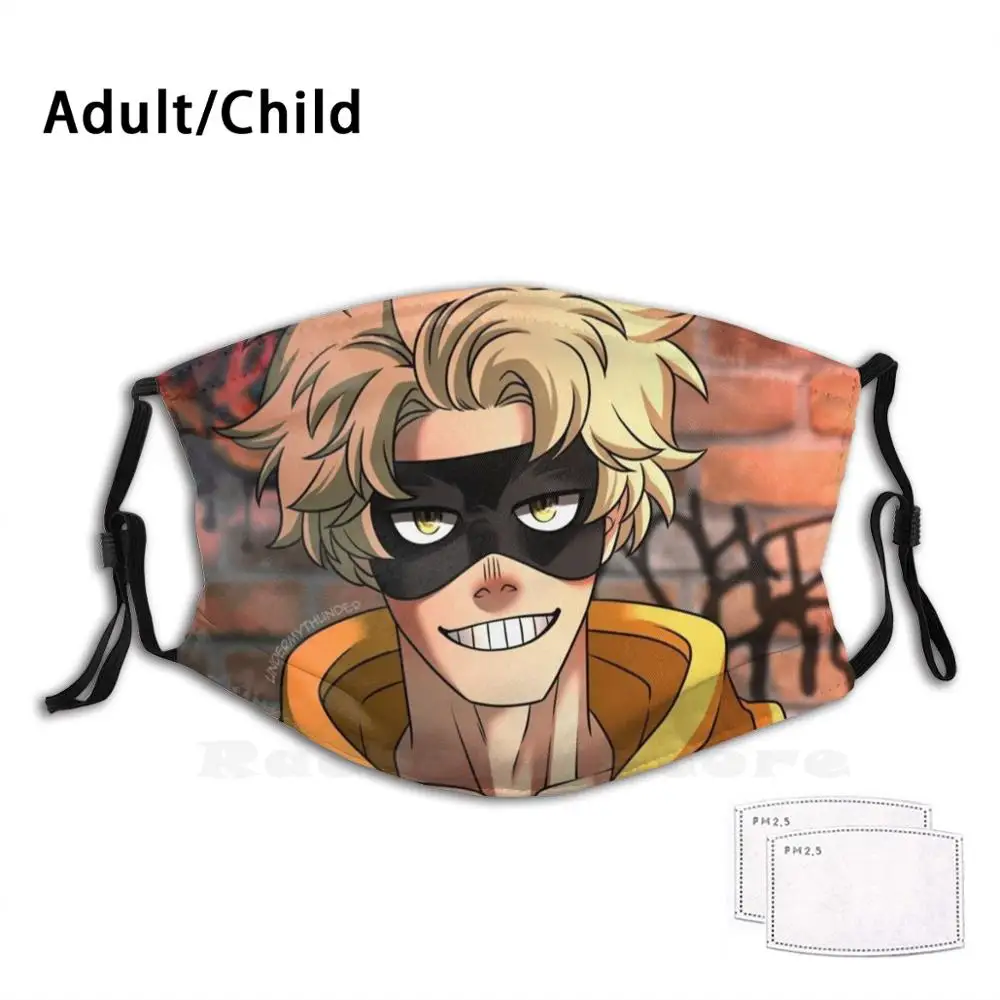 Забавный принт Fatgum многоразовая маска для лица с фильтром Mha Bnha Boku без героев