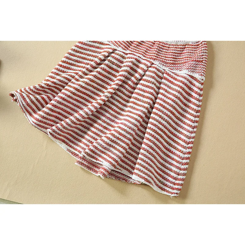 Высокое качество новый дизайнер Подиум костюм набор женский полосатый твидовый
