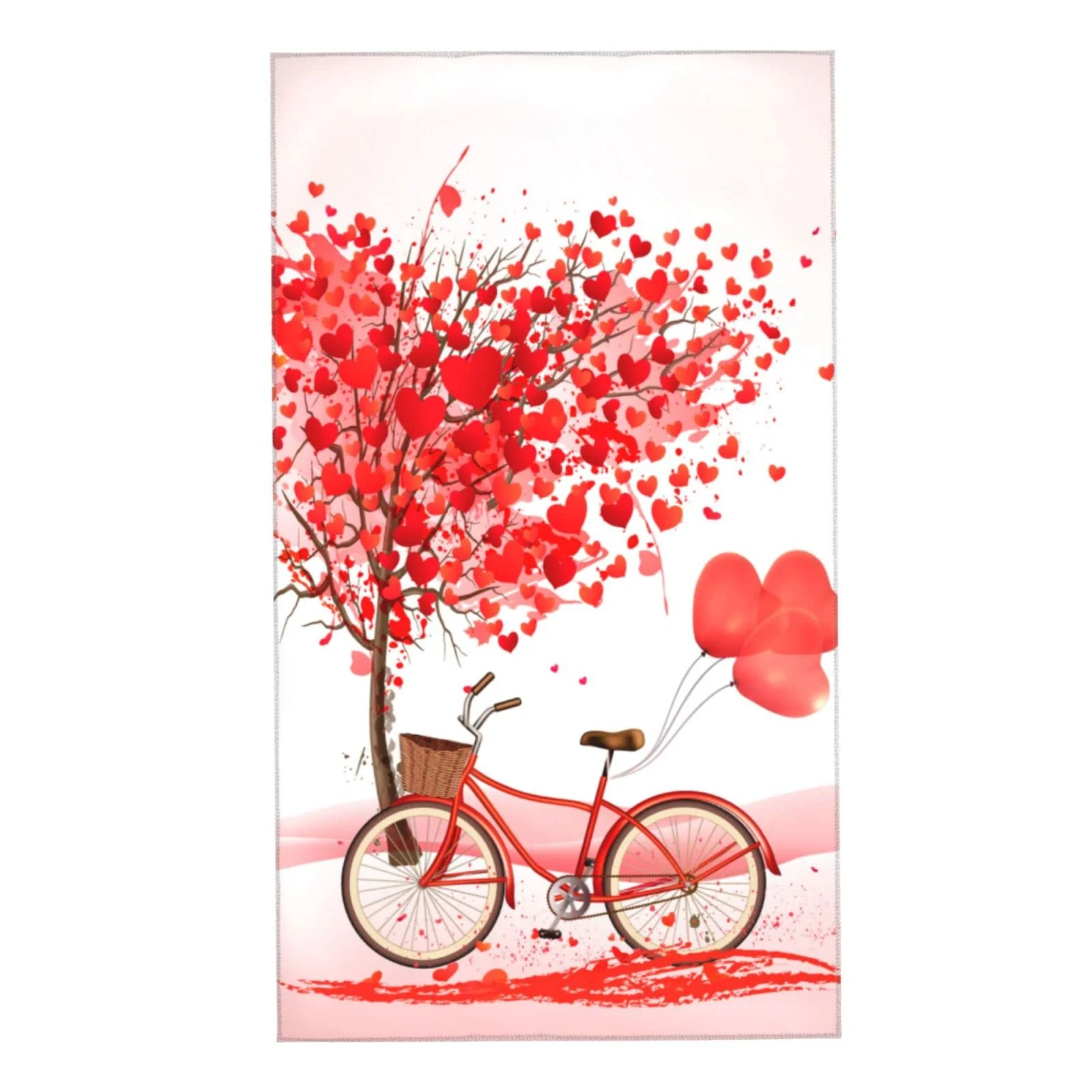 

Valentine's Day Hands on Super Soft Quick Dry Towel Bikes Tree of Life Pink Design Multifunctional Gym Bath Sports Yoga Hotel