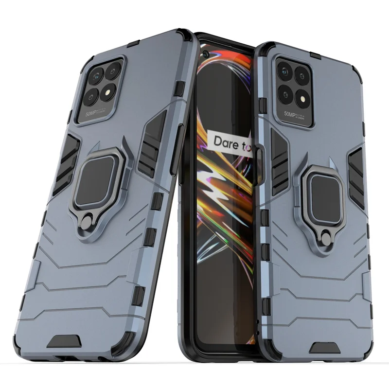 Holder Case For Realme 8i Cover For OPPO Realme 8i Capas Shockproof Phone Bumper Magnetic Armor Case For OPPO Realme 8i Fundas