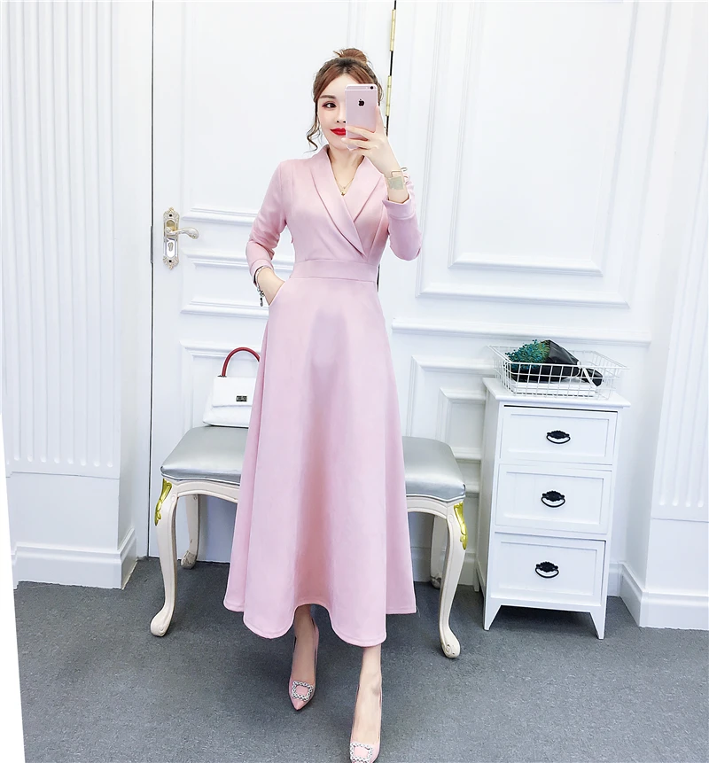 Женское длинное Замшевое платье из искусственной кожи новое модное элегантное