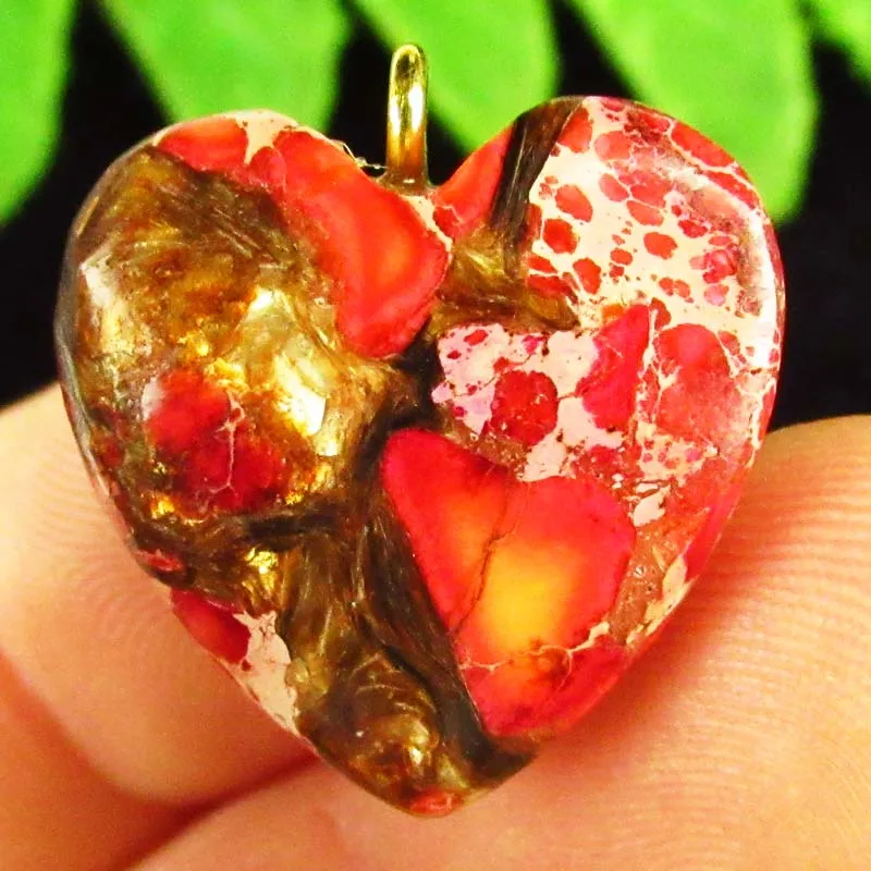 6 шт. небесно-Персиковый морской осадочный ясфер сердце 20x7 мм кулон Модные