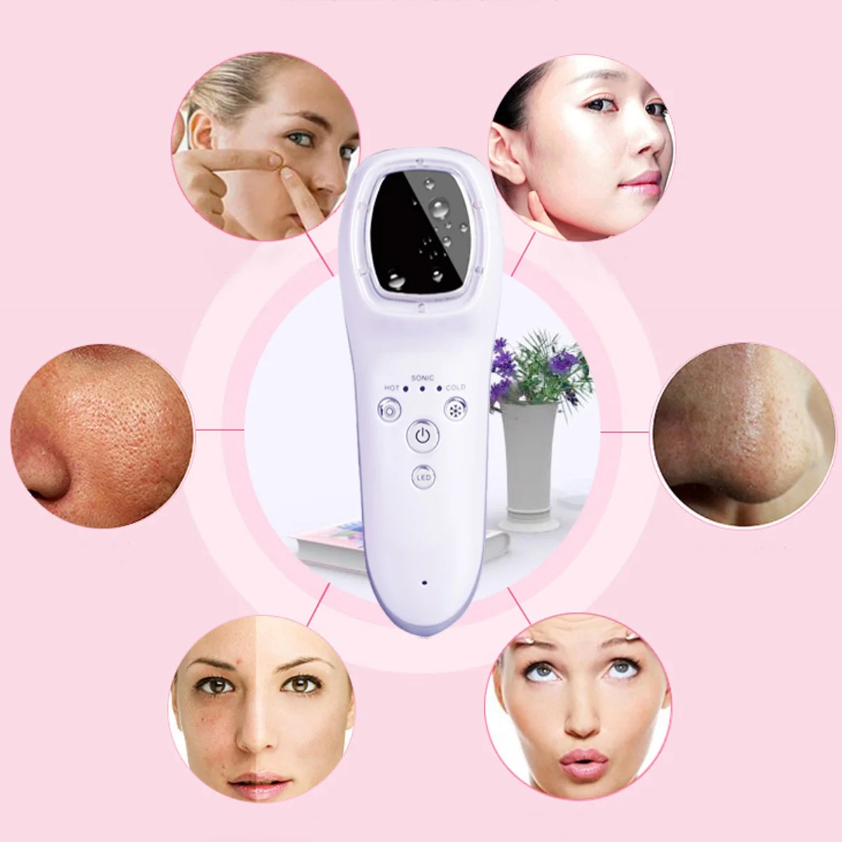 Ультразвуковая криотерапия горяче холодный молоточек лифтинг для кожи лица