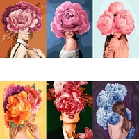 amtmbs diy painting by numbers sexy beautiful flower women rose lady pictures by numbers adults drawing on canvas wall art decor