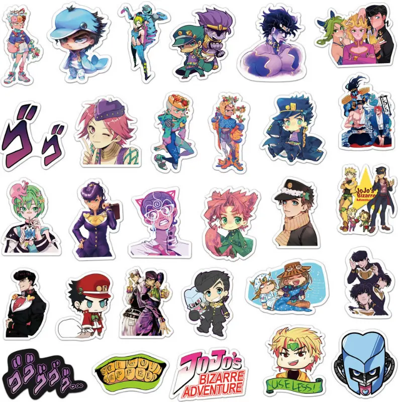 10/50 шт. водонепроницаемые Стикеры с аниме невероятные приключения Джоджо гитара