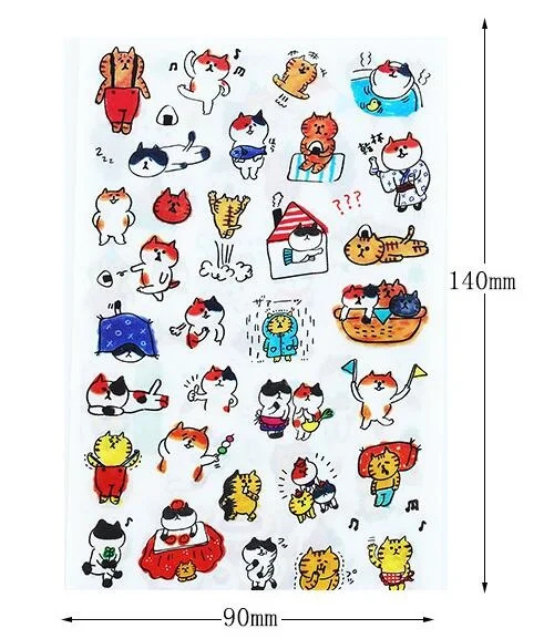 6 листов/упаковка в упаковке Kawaii японская наклейка для домашних животных Горячая