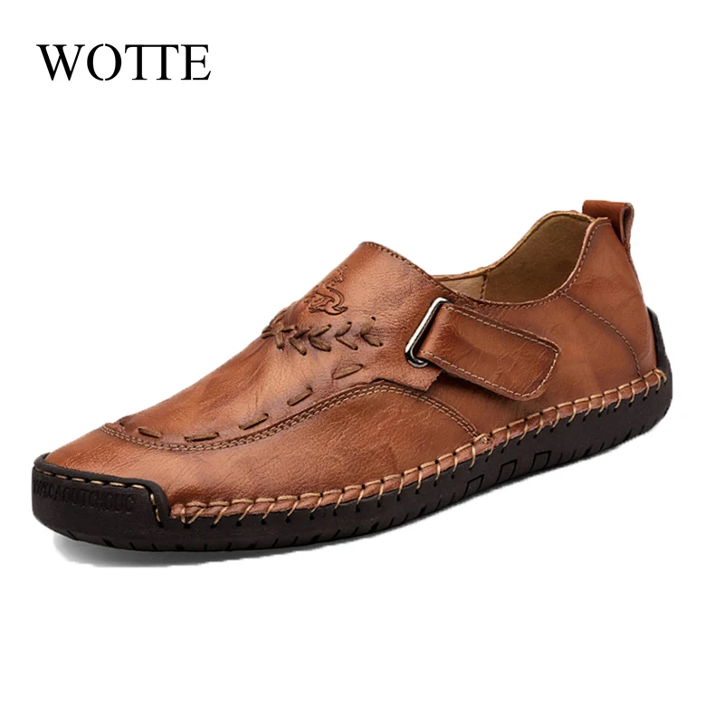 

New High Quality Split Leather Men's Shoes Handmade Men Loafers Non-slip Flats Comfortable Dress Shoes Casual Shoes Big size 48