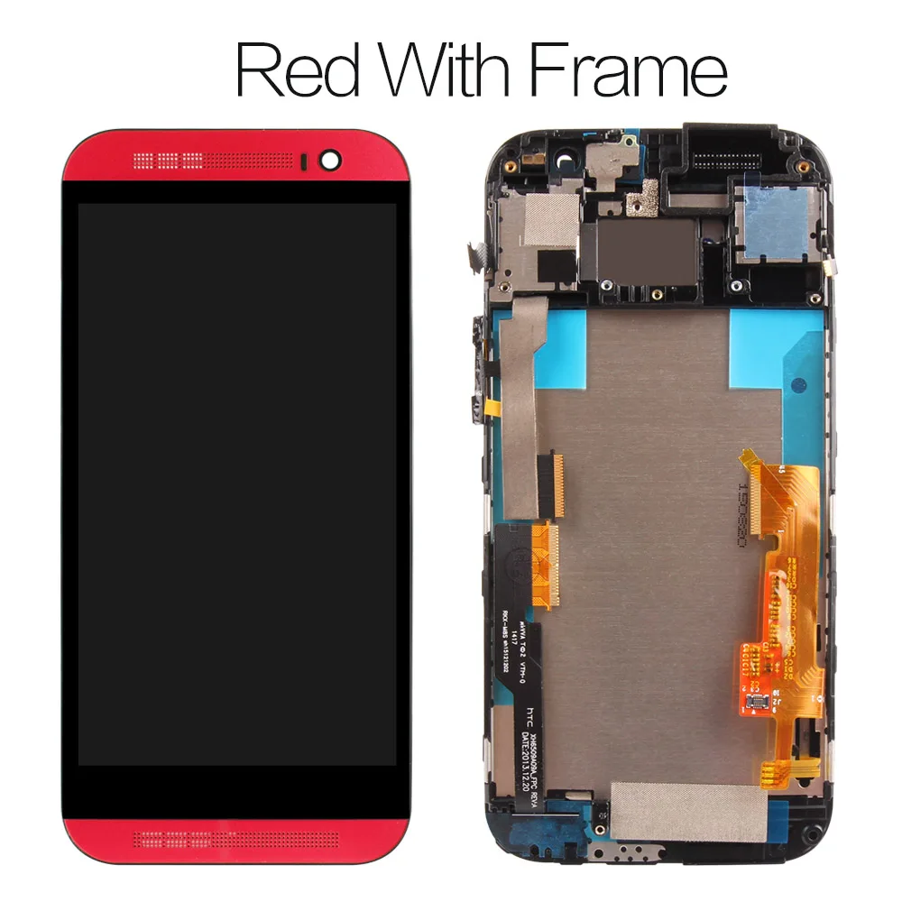 With Red Frame " 1920x1080 Для htc One M8s lcd сенсорный экран с рамкой htc M8S дисплей дигитайзер сборка запасные части - Цвет: With Red Frame