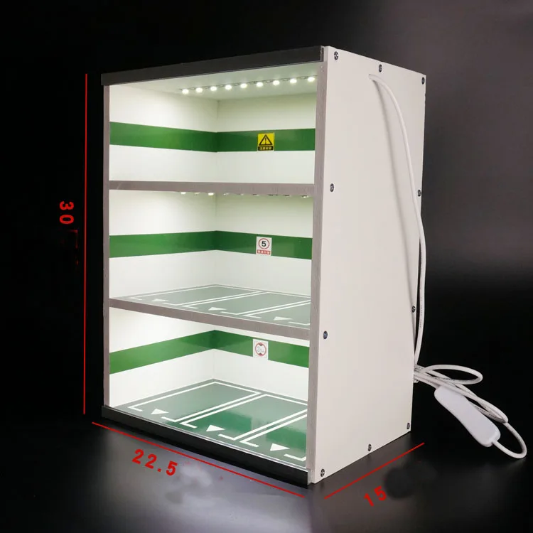 Подземная стоянка в масштабе 1:43 3-х уровневый шкаф для гаража демонстрационный