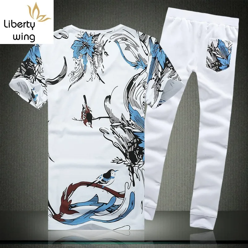 Летняя мужская одежда с коротким рукавом брюки для мужчин повседневные штаны