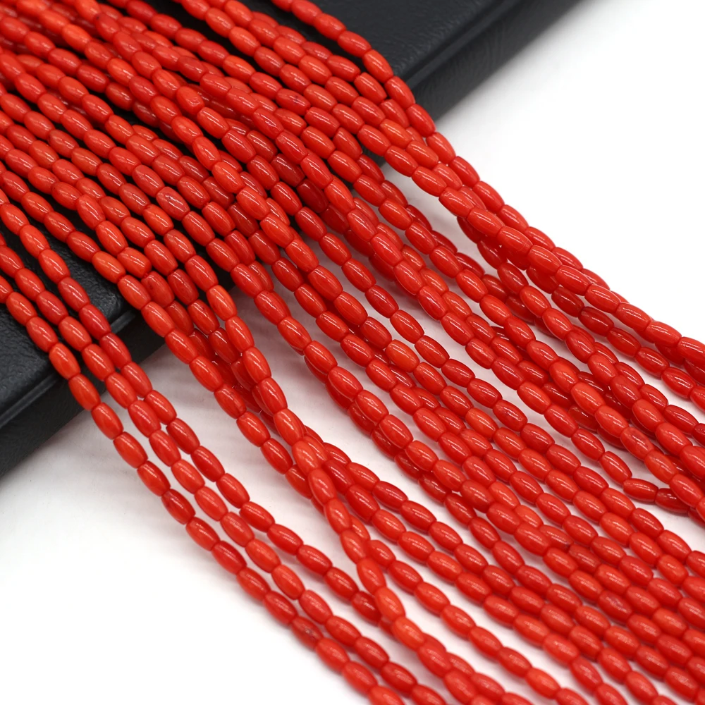 

Imitate Red Pupa Shape Coral Strand Beads for Jewelry Making DIY Necklace Bracelet Earrings Accessories Gift Size 3x6mm