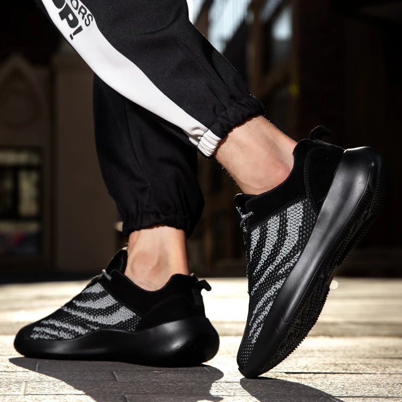 Кроссовки мужские сетчатые дышащие спортивная обувь для бега и ходьбы плоская