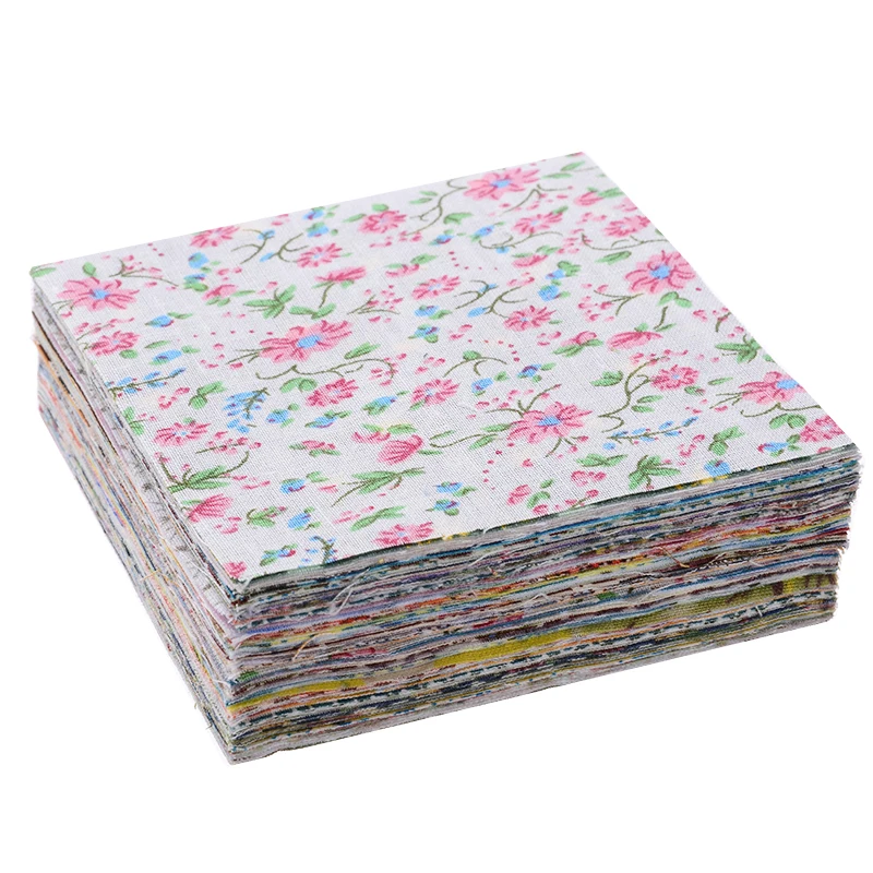 100pcs Square Floral Cotton Fabric DIY Sewing Doll Quilting Patchwork Textile Cloth Bags For DIY Craft Sewing 10x10cm