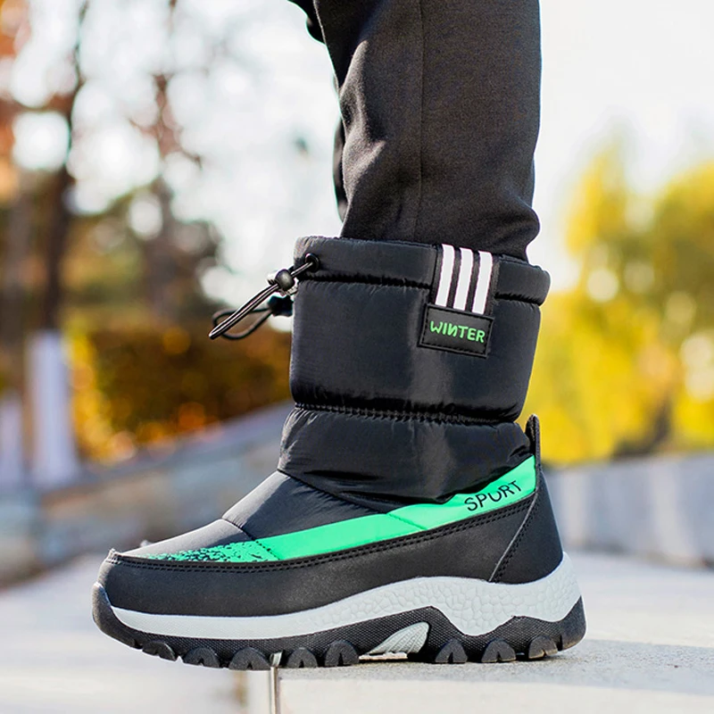 Высокое качество Коллекция 2021 года Детские зимние ботинки Теплые плюшевые для