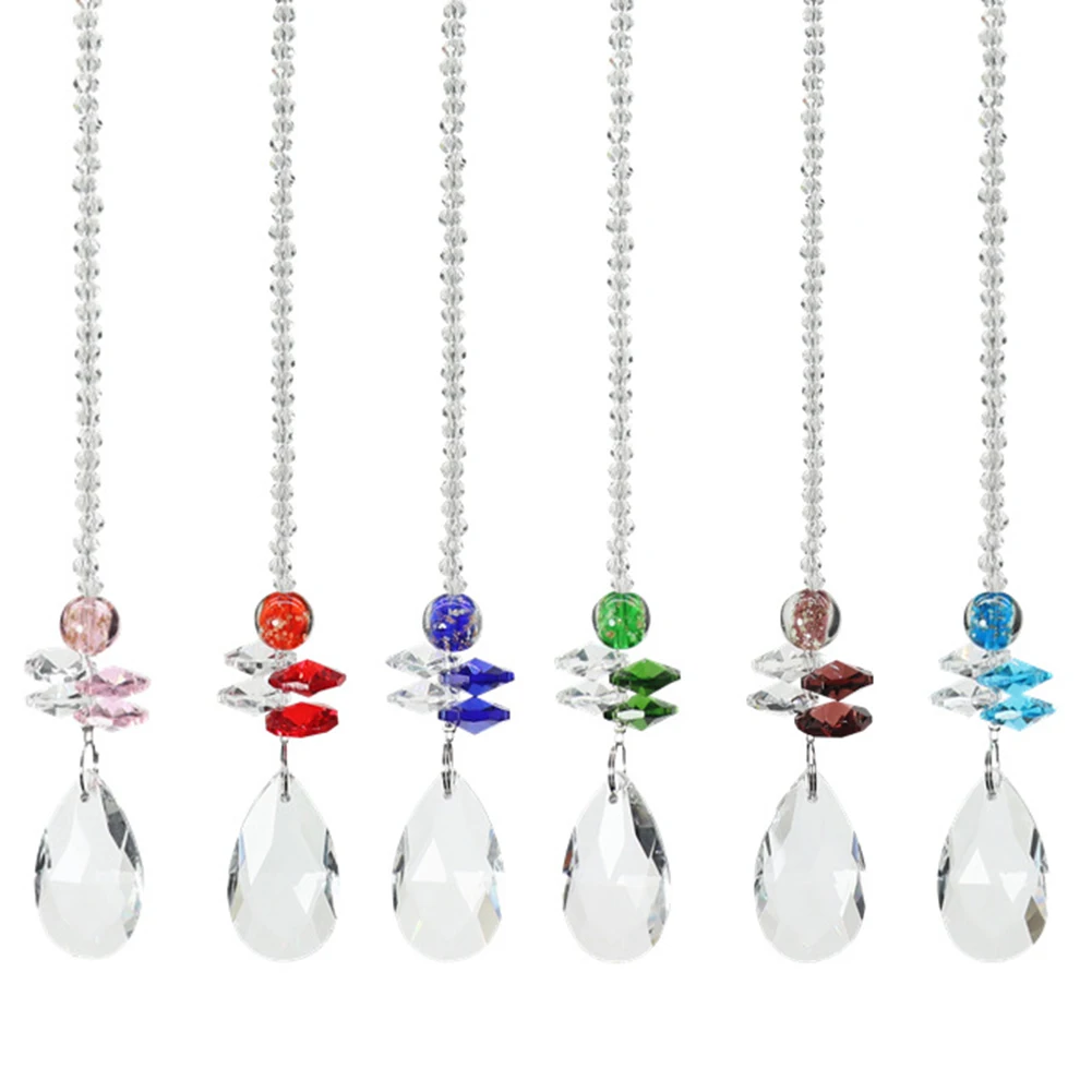 

Crystal Prisms Chandelier Wind Chimes Rainbow Chaser Window Garden Hanging Curtain Pendant For Outdoor Home Decor