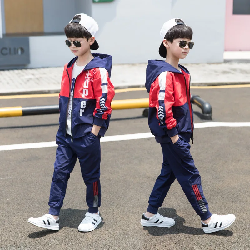 Boys Autumn Clothing Suit New Teenage Clothes 12 Years Tracksuit Set Children Hooded Spring Sports Fashion Tide |