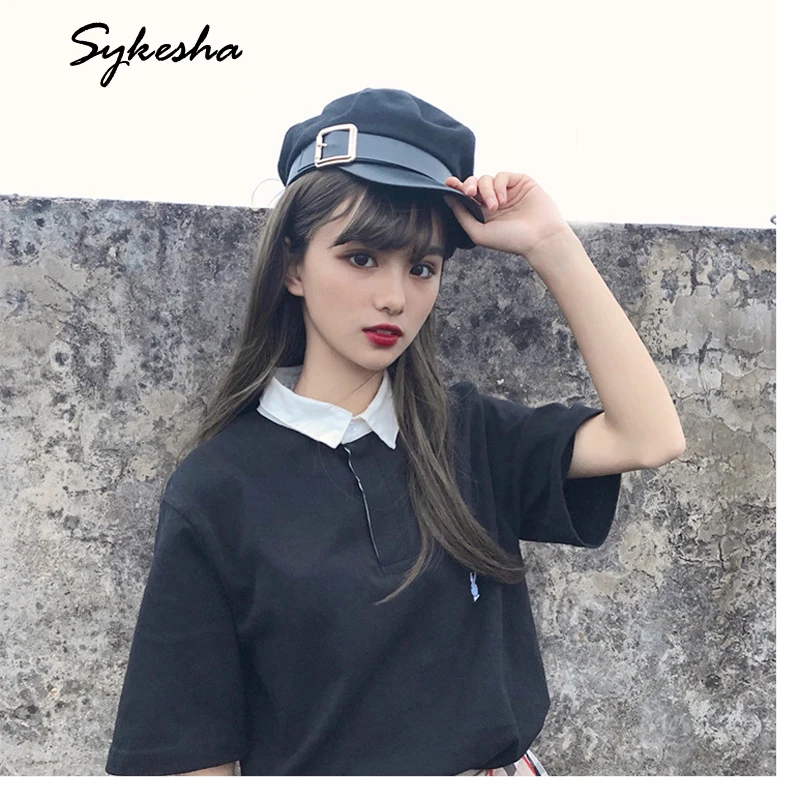 Черная шерстяная военная шапка Корейская мода Европейский Американский