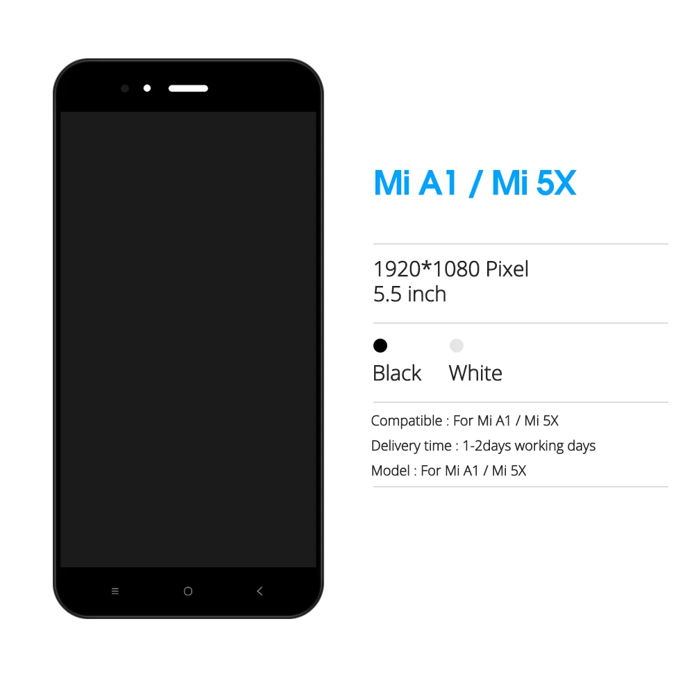 ЖК дисплей с рамкой и сенсорной панелью для Xiaomi Mi A1 Mi5X дигитайзером сенсорным