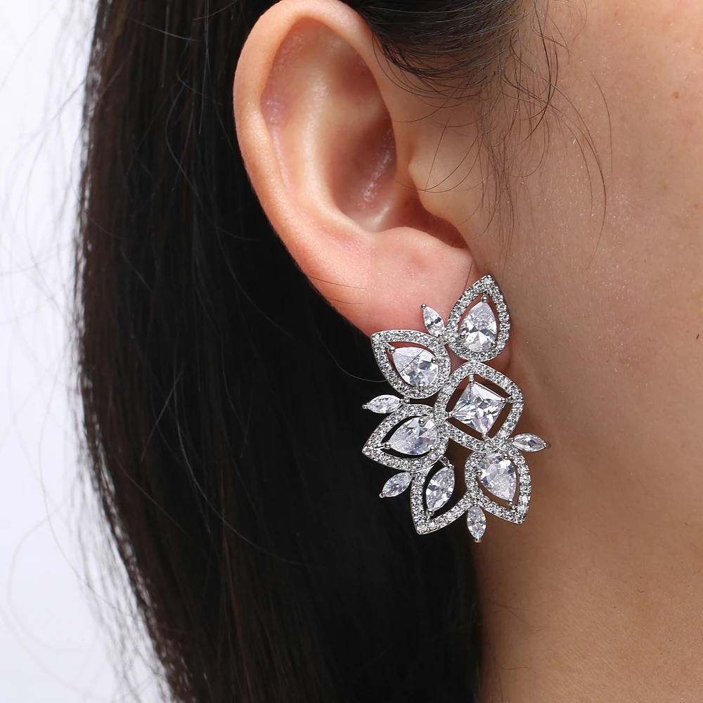 Emmaya New Fashion Fascinating Design Geometry Shape For Women Elegant Earring With AAA Zirconia Modern Jewelry Wedding party | Украшения и