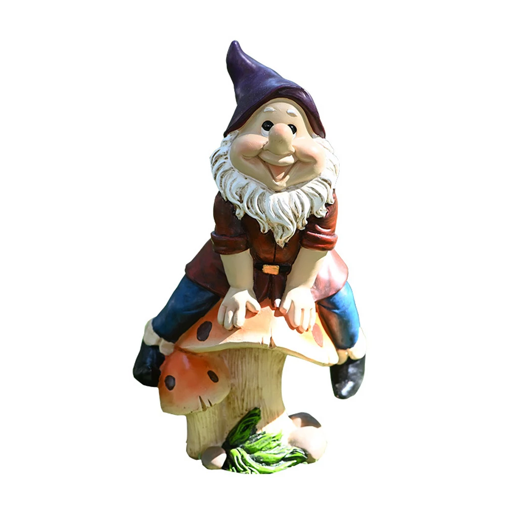 

Christmas Resin Naughty Garden Gnome Statue White Old Man Miniatures Garden Gnomes Decoration Fairy Landscape Craft Statue