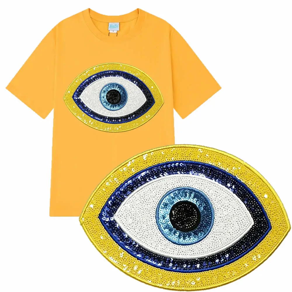 

large embroidery big eyes patches for clothing DO-3225