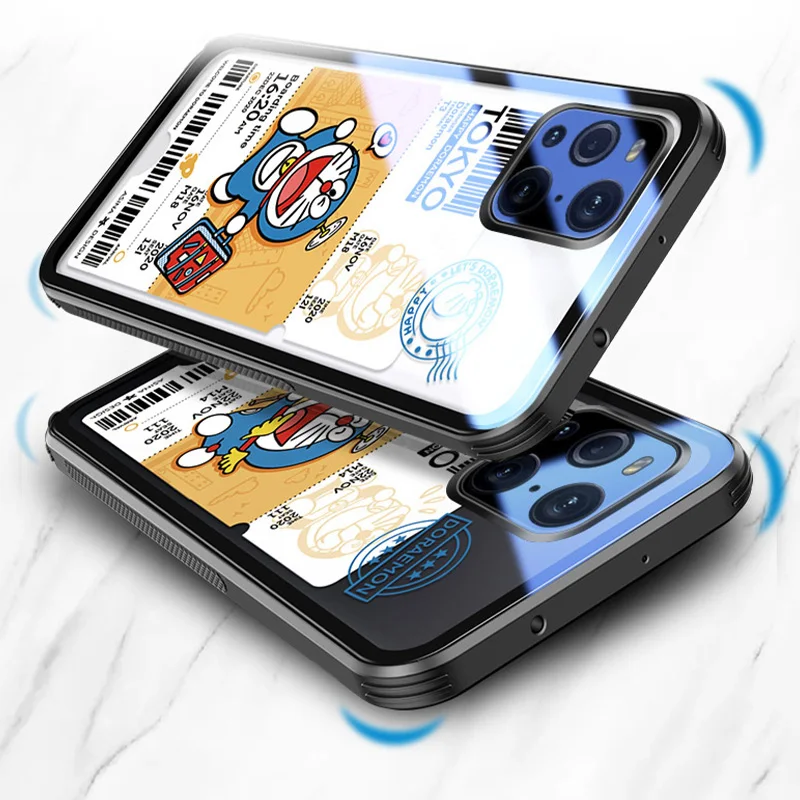 asina transparent tempered glass case for oppo find x3 x2 pro neo lite cute anime couple cover bumper for oppo reno 2 3 4 5 free global shipping