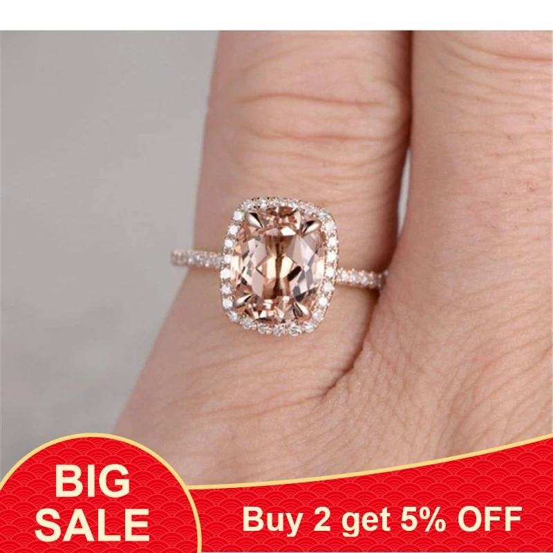 Роскошное женское кольцо на палец заполненное розовым золотом 925 дюйма