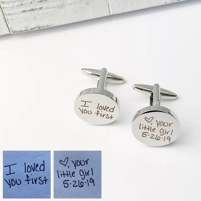 

ENGRAVED WEDDING CUFFLINKS WEDDING GIFT SQUARE INITIAL CUFFLINK FOR GENTS CUSTOM CUFFLINKS GIFTS