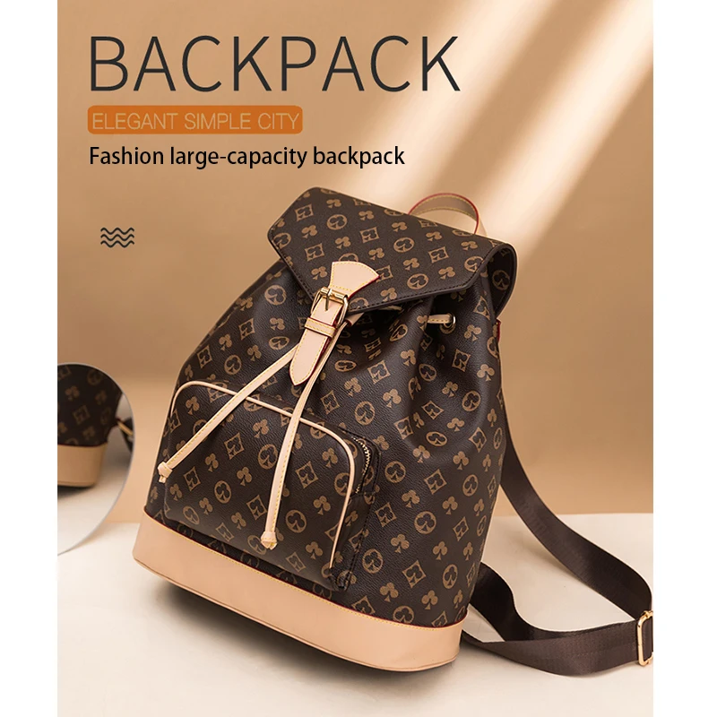 

Large Capacity Women's Backpack Shoulder Bags European and American Outdoor Large Backpack Leisure Bucket-shaped School Bag