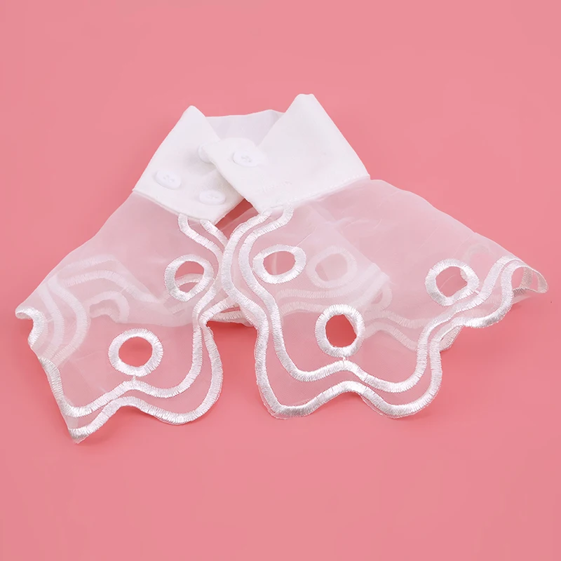 Поддельные манжеты шифон белый цветочный кружева плиссированные с рюшами Ложные