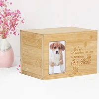 new memorial animal pet caskets gift cremation box pet urn small ashes headstone case with picture frame dog cat storage