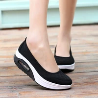 women platform sneakers spring summer trainers white shoes 4 5cm high heels wedge outdoor sport shoes breathable running shoes