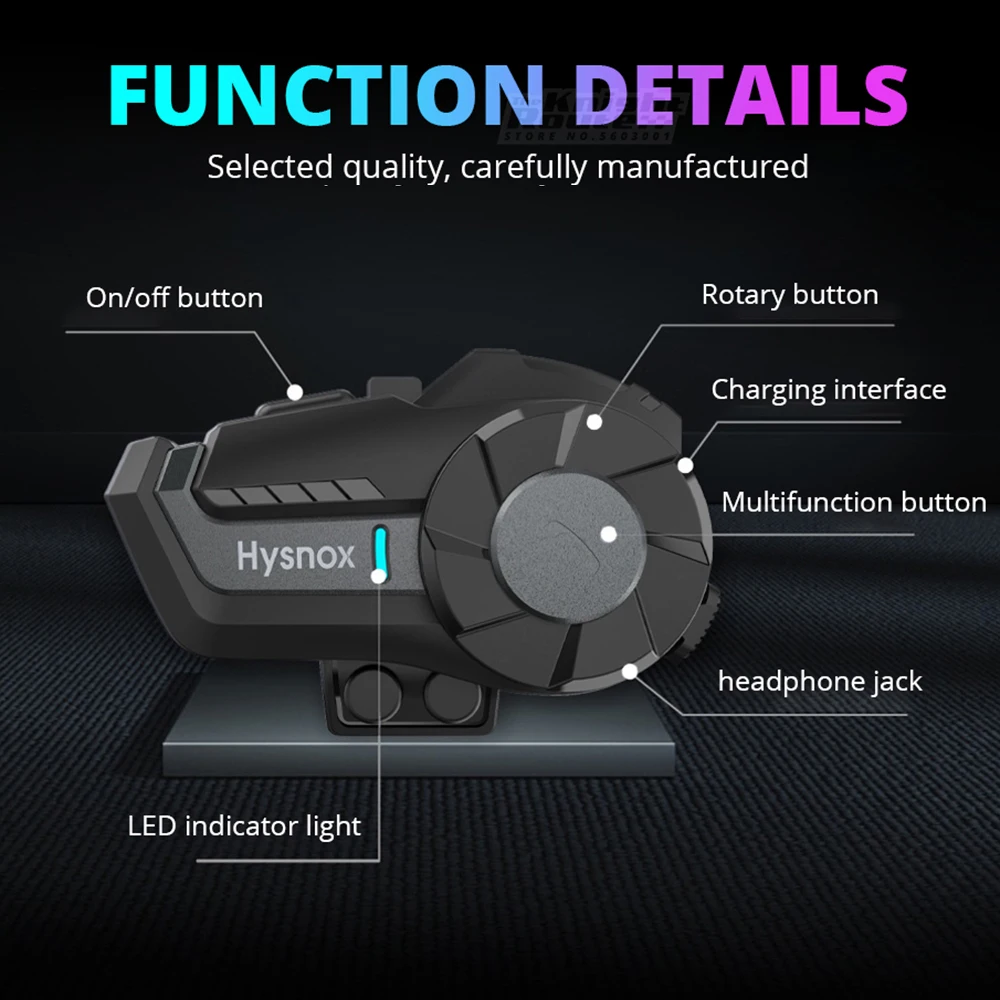 

1000M Bluetooth 5.0 Motorcycle Helmet Intercom 2 Riders Talking Universal Pairing Waterproof Interphone Moto Headset FM Radio