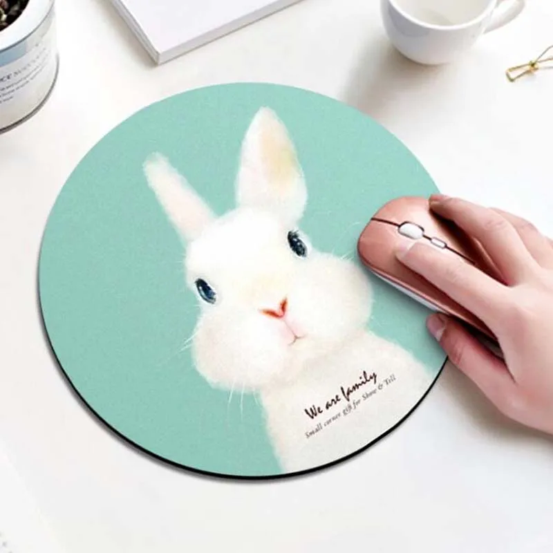 Круглый коврик для мыши серия планеты Коврик кролик животные лист компьютерное