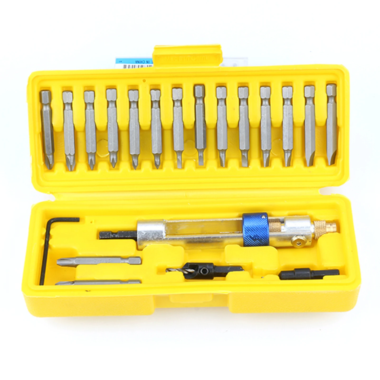 

Allen Wrench Drill Bits Set Rotary Tool Kit Flip Drive Electric Tool Set 195*44*75mm 20Pcs High Speed Steel Drill Set With Case