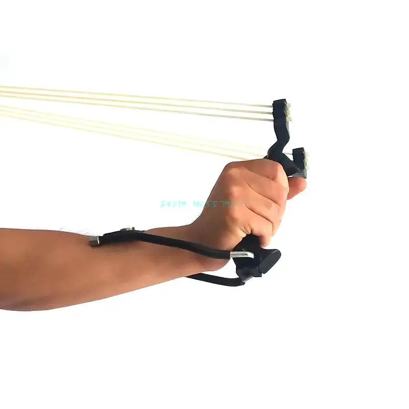 

Powerful Slingshot With Rubber Bands Folding Wrist Slingshot Outdoor Black Gold Hunting Slingshot Shooting Steel Balls Tools