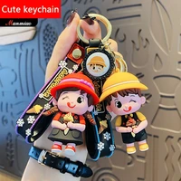 fashion kids keychain pendant cartoon plastic lanyard luxury mobile phone leather bag key ring chain holder christmas gift