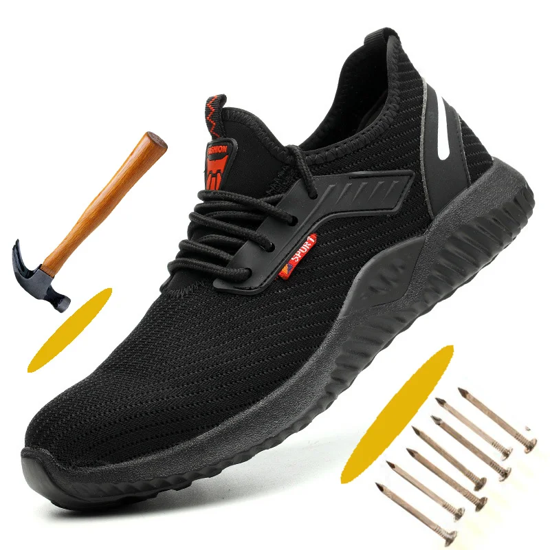 Light Comfortable Safety Shoes for Men Anti-Hit Work Breathable Casual Solf Rubber Sole Protective | Обувь