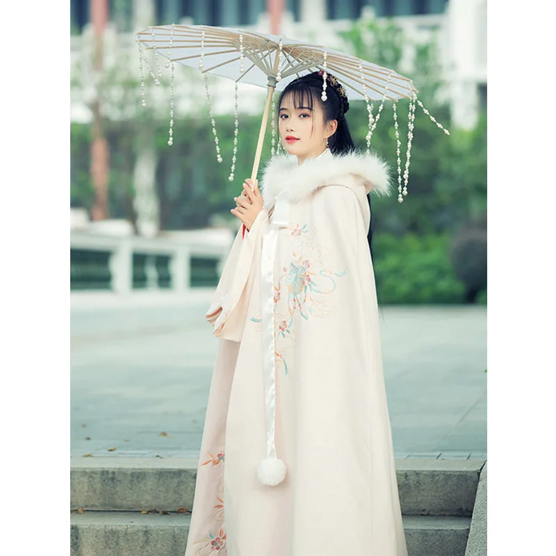

Winter Chinese Style Cloak for Women Fairy Hanfu Winter Embroidery Chinese Traditional Costume Cosplay Clothes Chinese Dress