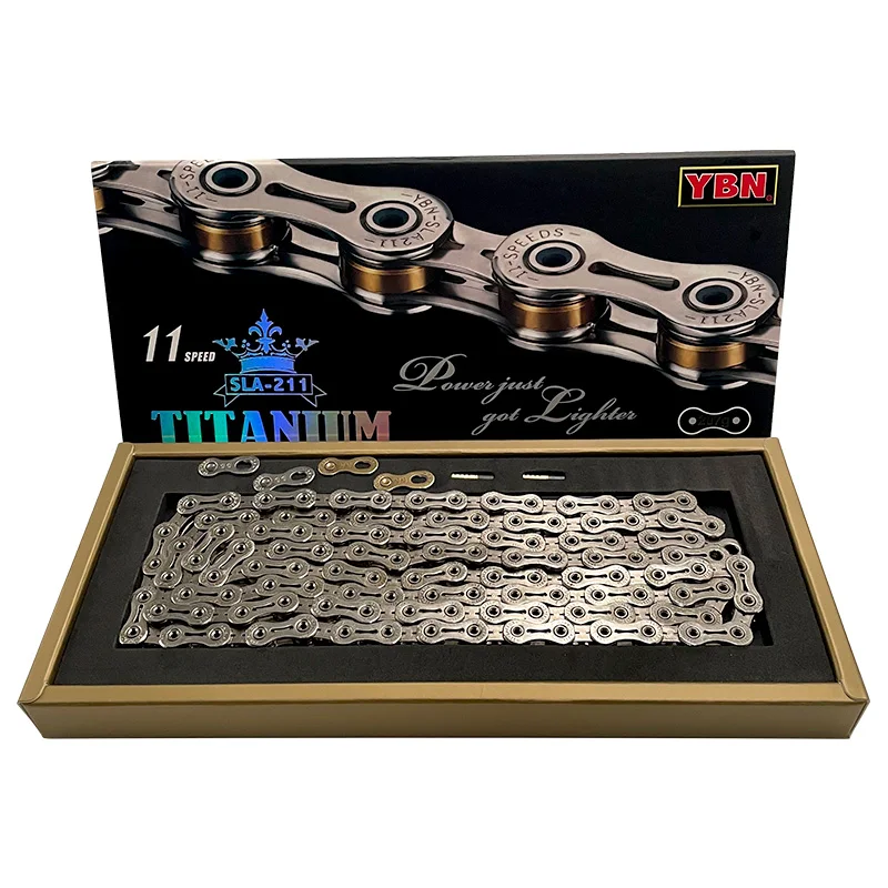 Цепь YBN из титана с полым покрытием 11 скоростей для горных и шоссейных