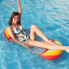 Плавающая кровать, надувной гамак с рисунком радуги в полоску, кресло для отдыха для бассейна
