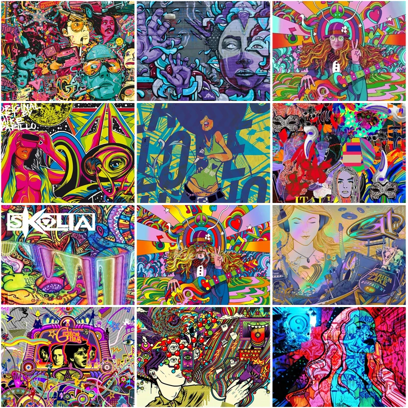 

5D Full Drill Diamond Painting Abstract Art Pictures Handmade Graffiti Pop Musician Embroidery Figure Mosaic Crafts Bar Decor