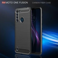 hybrid brushed carbon fiber shockproof case for motorola moto one fusion g8 plus g9 power edge s 20 lite tpu silicone back cover