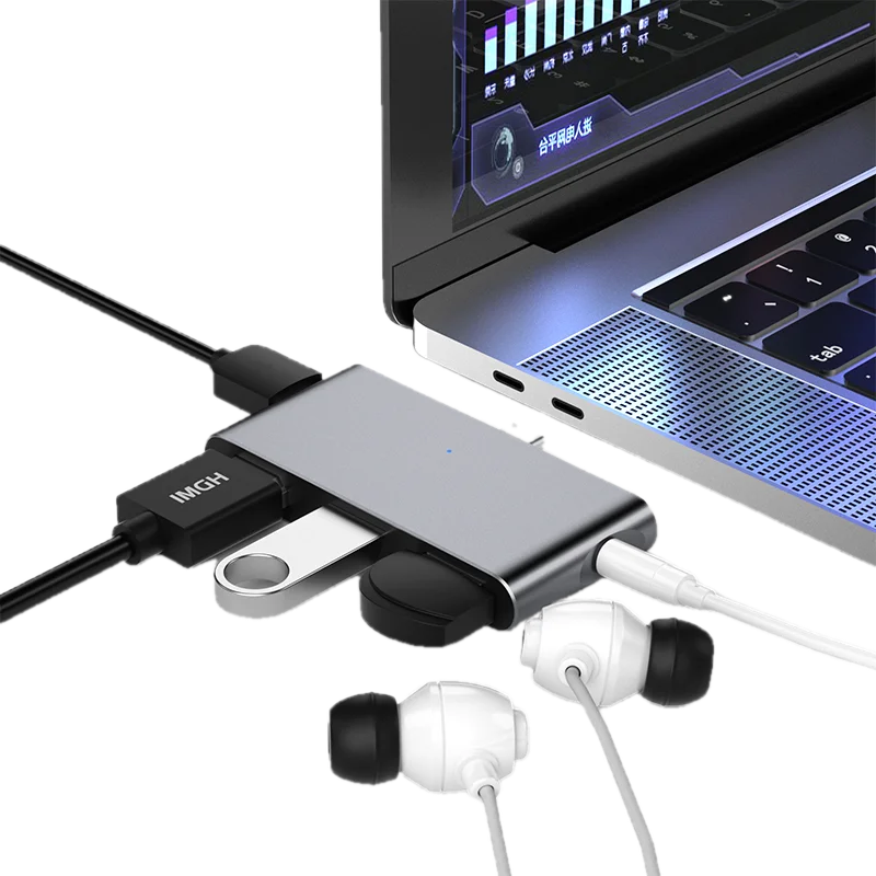 Dex Подставка для телефона USB C к наушникам 3.5 мм Тип HUB 60W Зарядка 4K HDMI Дисплейная станция для Samsung Huawei Xiaomi.