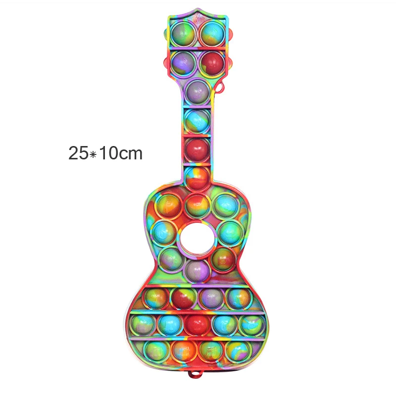 

Colored Guitar Sensory Toy Fidget For Adult Kids Push Bubble Antistress Special Autism Needs Squishy Stress Reliever Gift