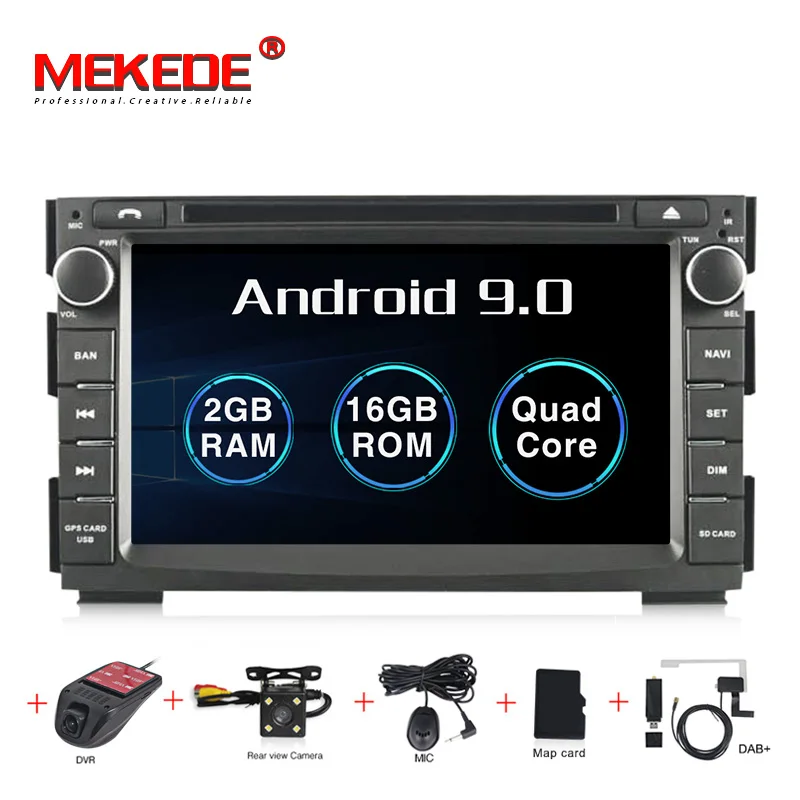 16G camera DVR DAB 4G+ 64G 8 CORE Android 9,0 2 Din Автомобильный мультимедийный dvd-плеер gps Авторадио для Kia Ceed 2009-2012 автомобильный Радио ПК wifi - Цвет: 16G camera DVR DAB