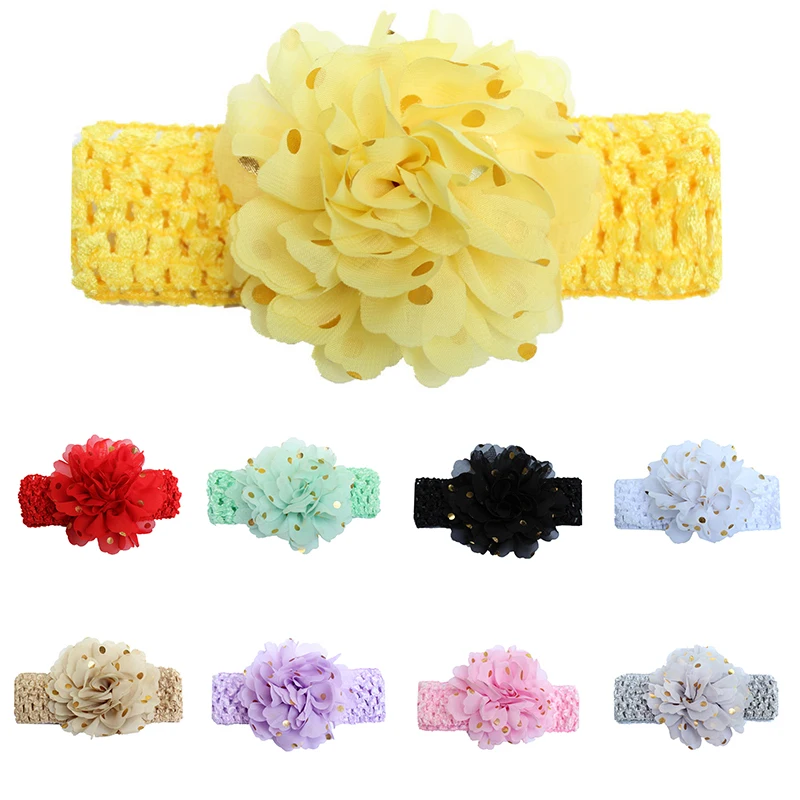 Детская шифоновая повязка на голову для девочек и мальчиков милые большие