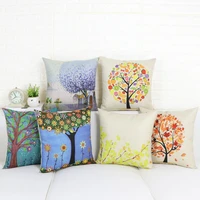 fashion cotton linen flower pattern throw pillow cushion cover seat car home decor sofa bed decorative pillowcase 45x45cm
