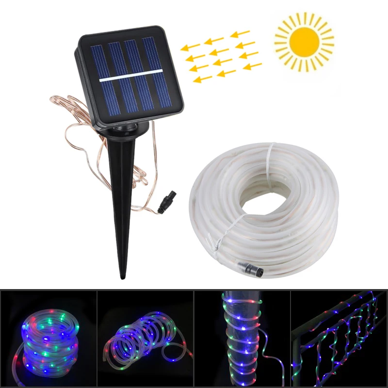 RGB 100 светодиодный Многофункциональный Солнечный праздничный декоративный