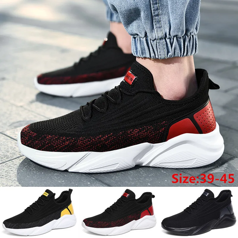 Мужские черные сетчатые кроссовки брендовая дышащая обувь для бега прогулочная